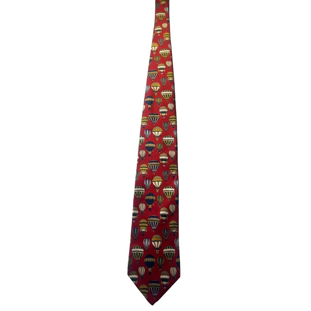 Brooks Brothers Makers Men's Silk Necktie Hot Air Balloon Print Red - Picture 7 of 7